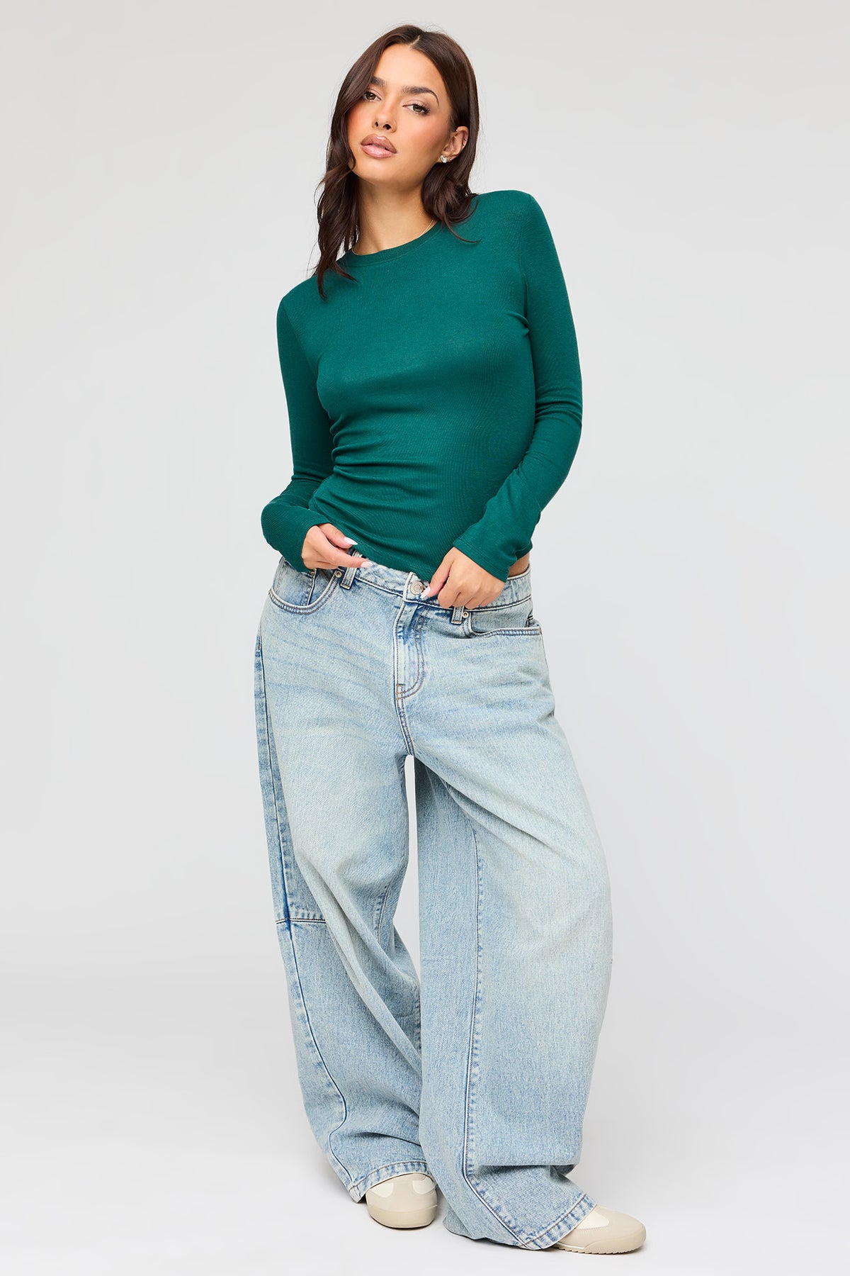 Alt View 3. Long Sleeve Top - Hunter Green