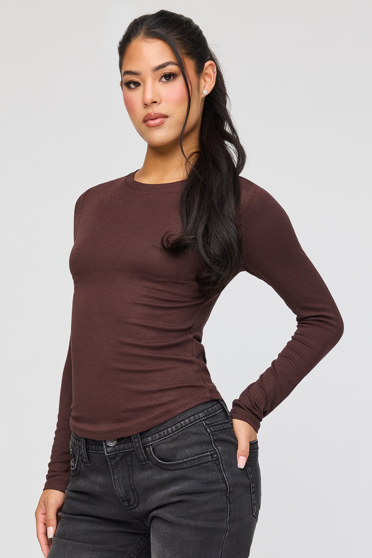 Long Sleeve Top - Brown