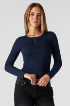 Long Sleeve Henley Top