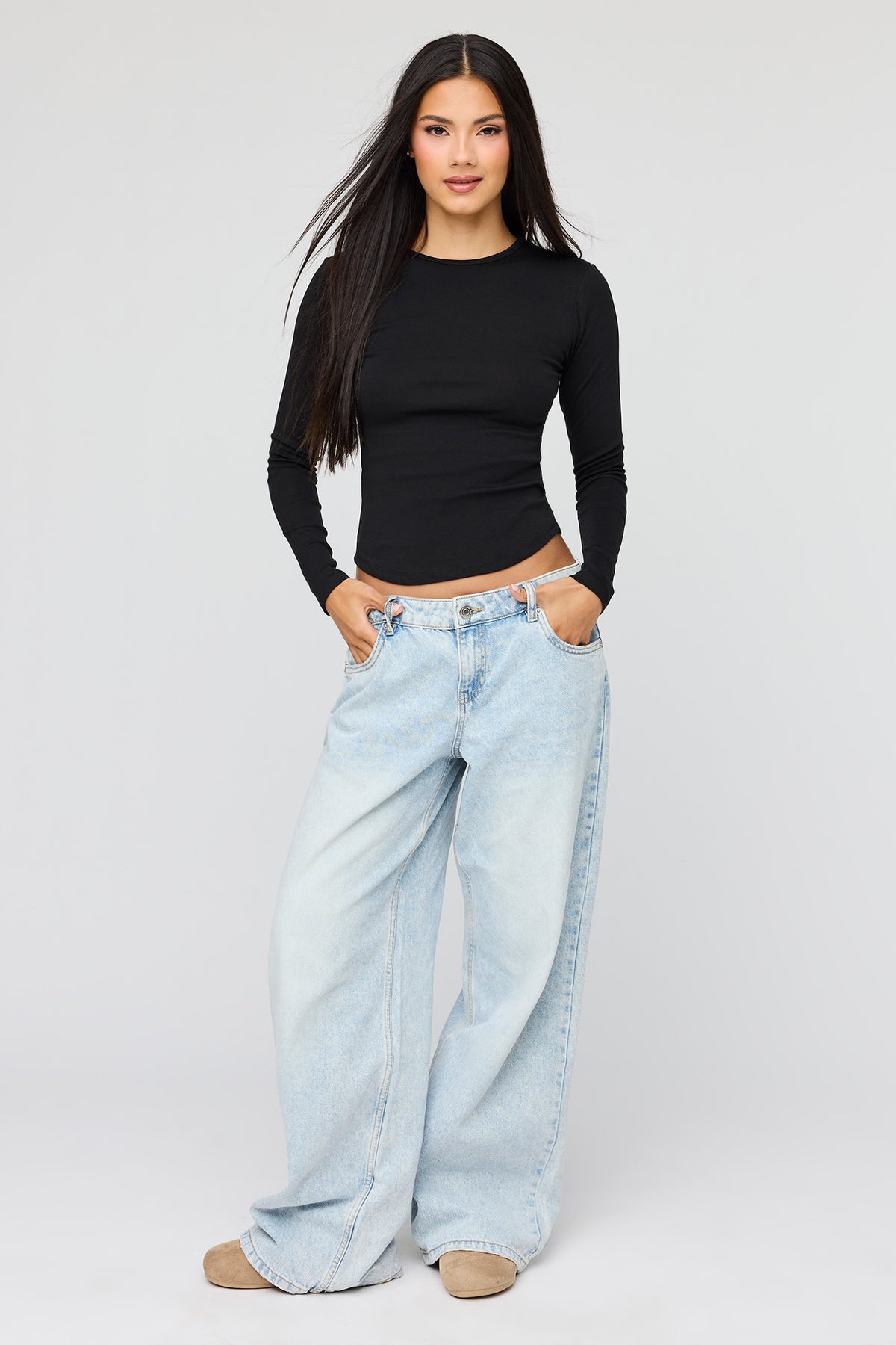 Alt View 3. Long Sleeve Top - Black