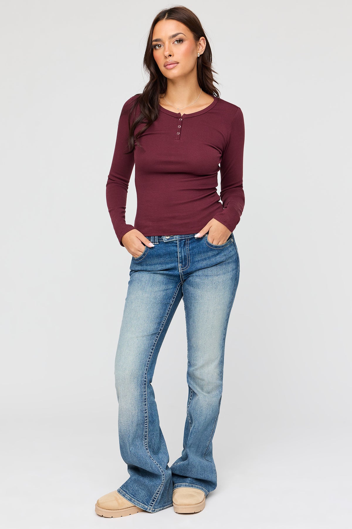 Vue alternative 3. Haut Henley à manches longues