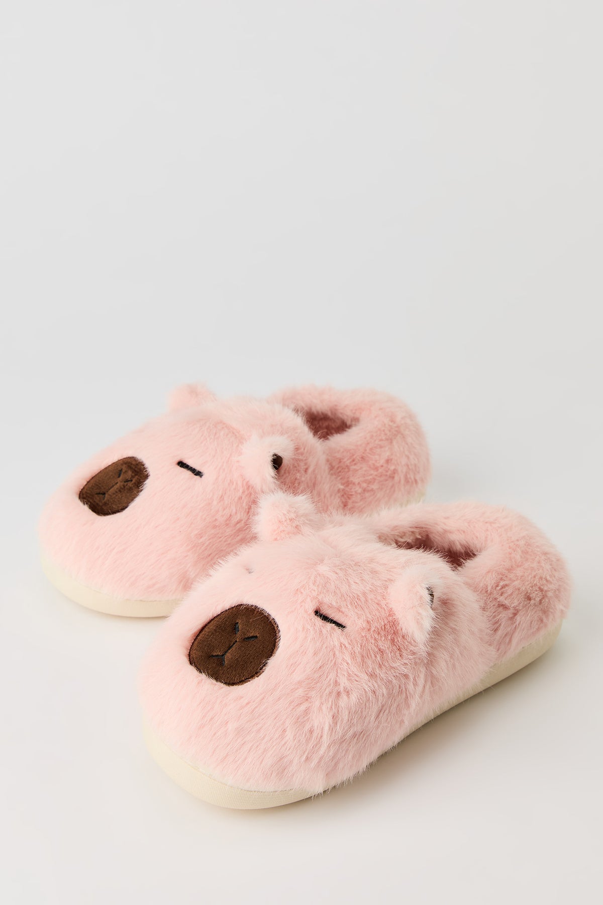 Alt View 2. Capybara Slippers - Light Pink