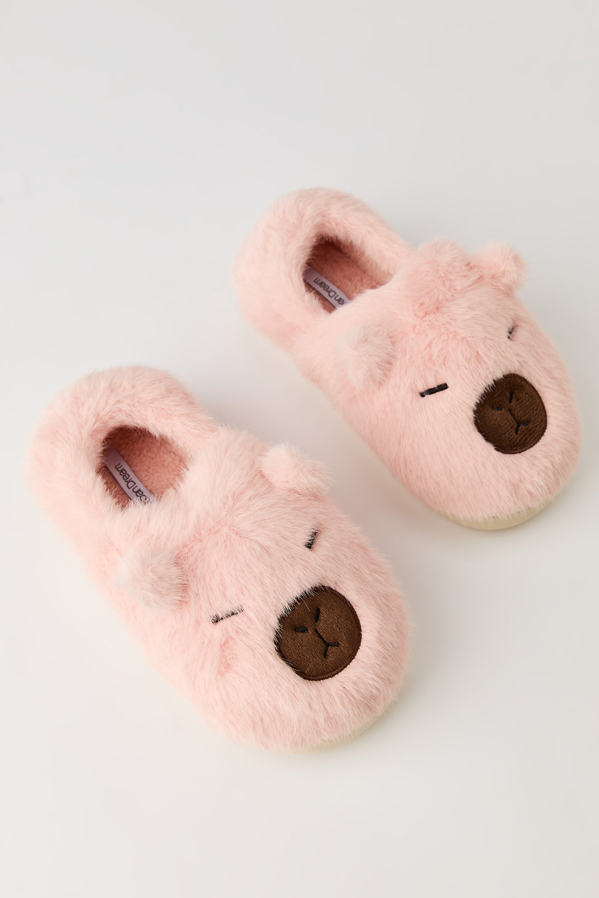 Alt View 3. Capybara Slippers - Light Pink