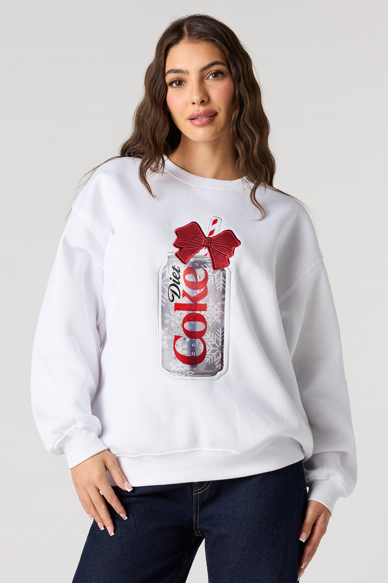 Diet Coke Christmas Embroidered Fleece Sweatshirt