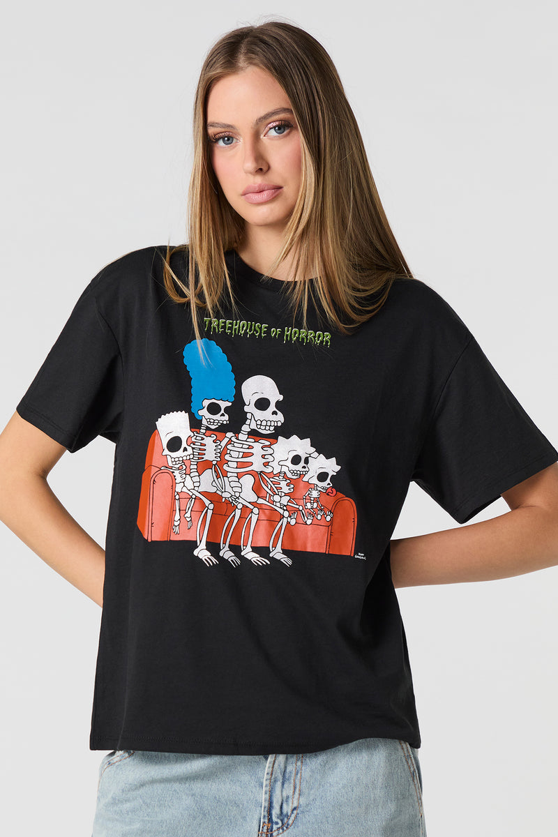Simpsons Halloween Graphic Boyfriend T-Shirt