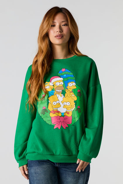 The Simpsons Graphic Fleece Christmas Sweatshirt