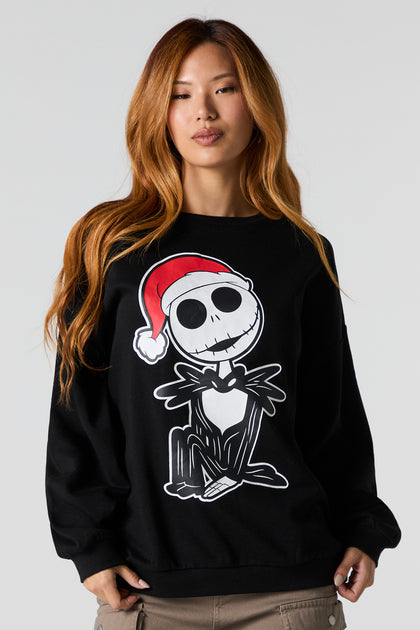 Jack Skellington Graphic Fleece Christmas Sweatshirt