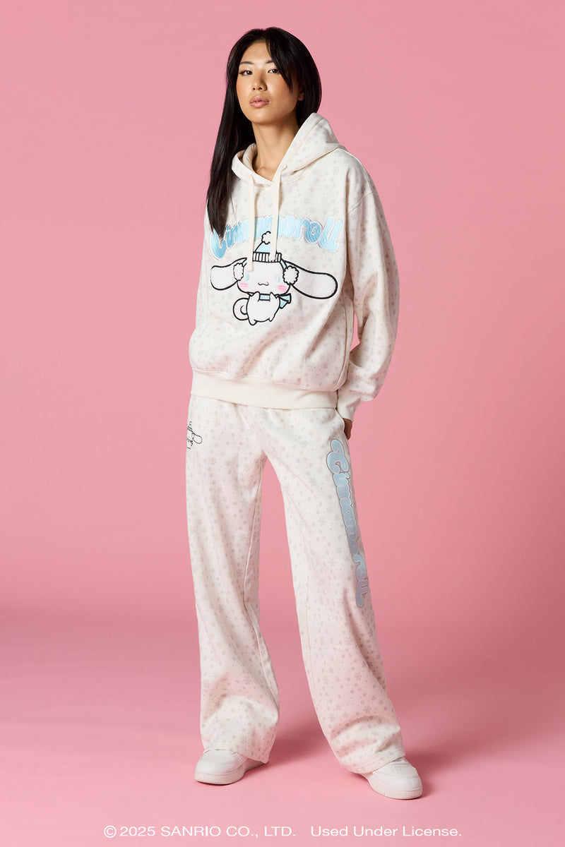 Pantalon d'entraînement à jambe large avec imprimé Cinnamoroll™ des fêtes