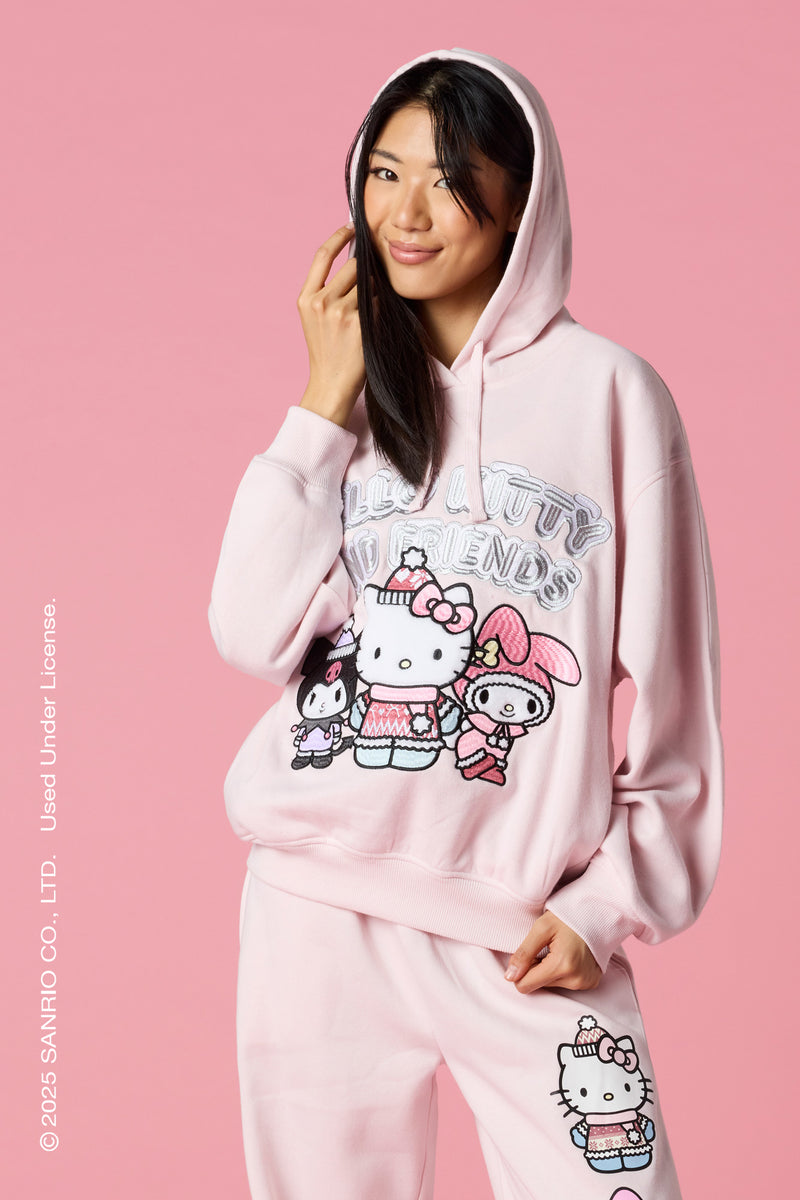 Haut à capuchon avec motif brodé Hello Kitty® and Friends des fêtes