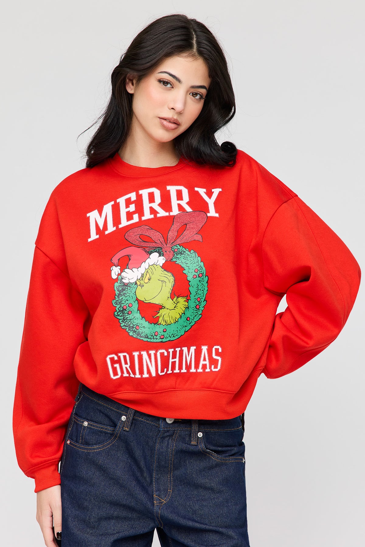 The Grinch Who Stole Christmas Fleece Sweatshirt - Red