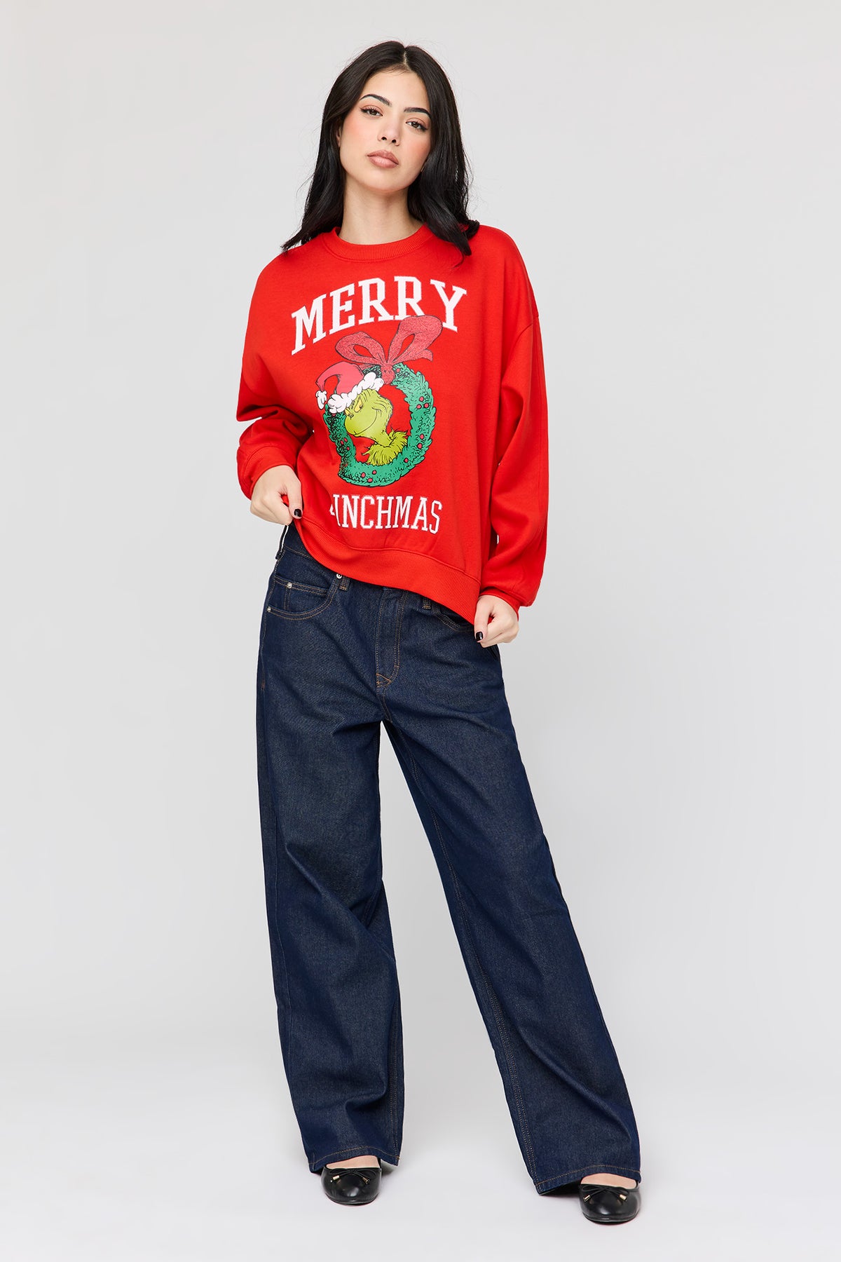 Alt View 3. The Grinch Who Stole Christmas Fleece Sweatshirt - Red
