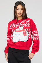 Chandail de Noël en molleton à imprimé Coca-Cola 