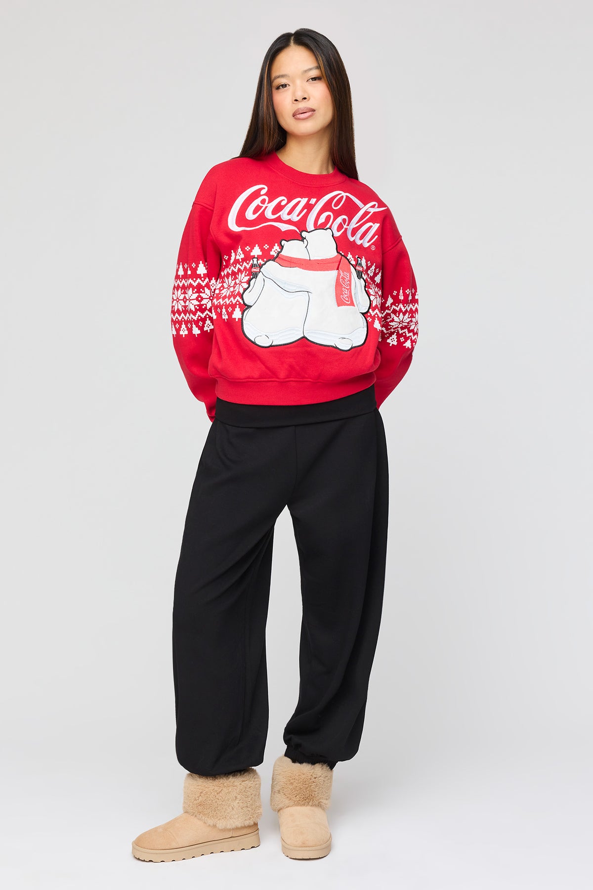 Vue alternative 3. Chandail de Noël en molleton à imprimé Coca-Cola 