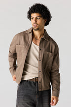 Boxy Denim Button-Up Top