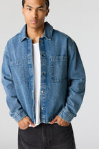Blouson carré en denim