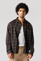 Plaid Flannel Button-Up Top