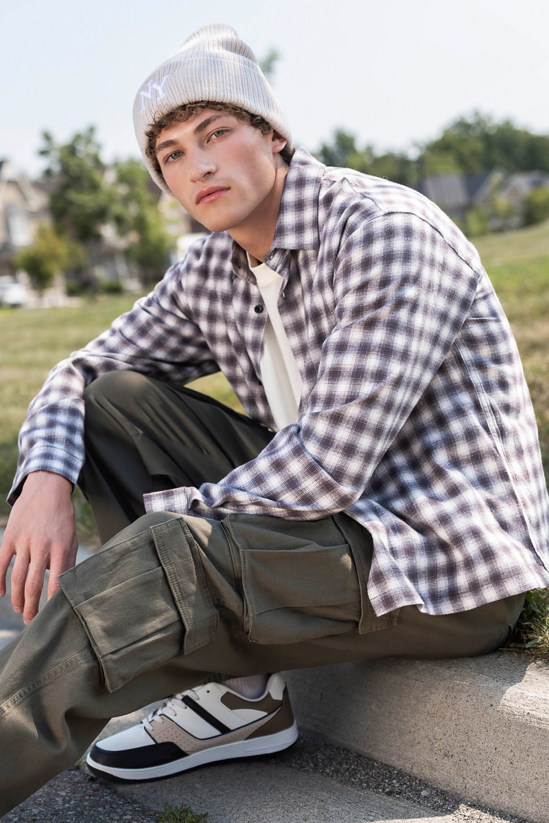 Plaid Flannel Boxy Button-Up Top