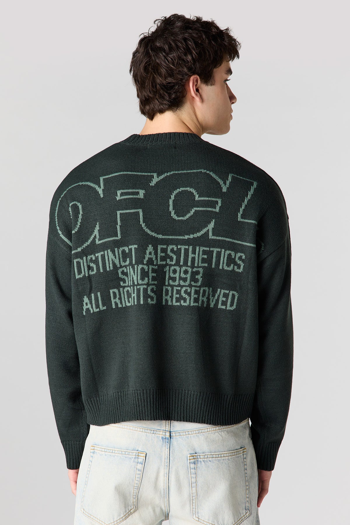 Alt View 2. Jacquard Knit Boxy Sweater - Hunter Green