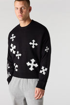 Jacquard Knit Boxy Sweater