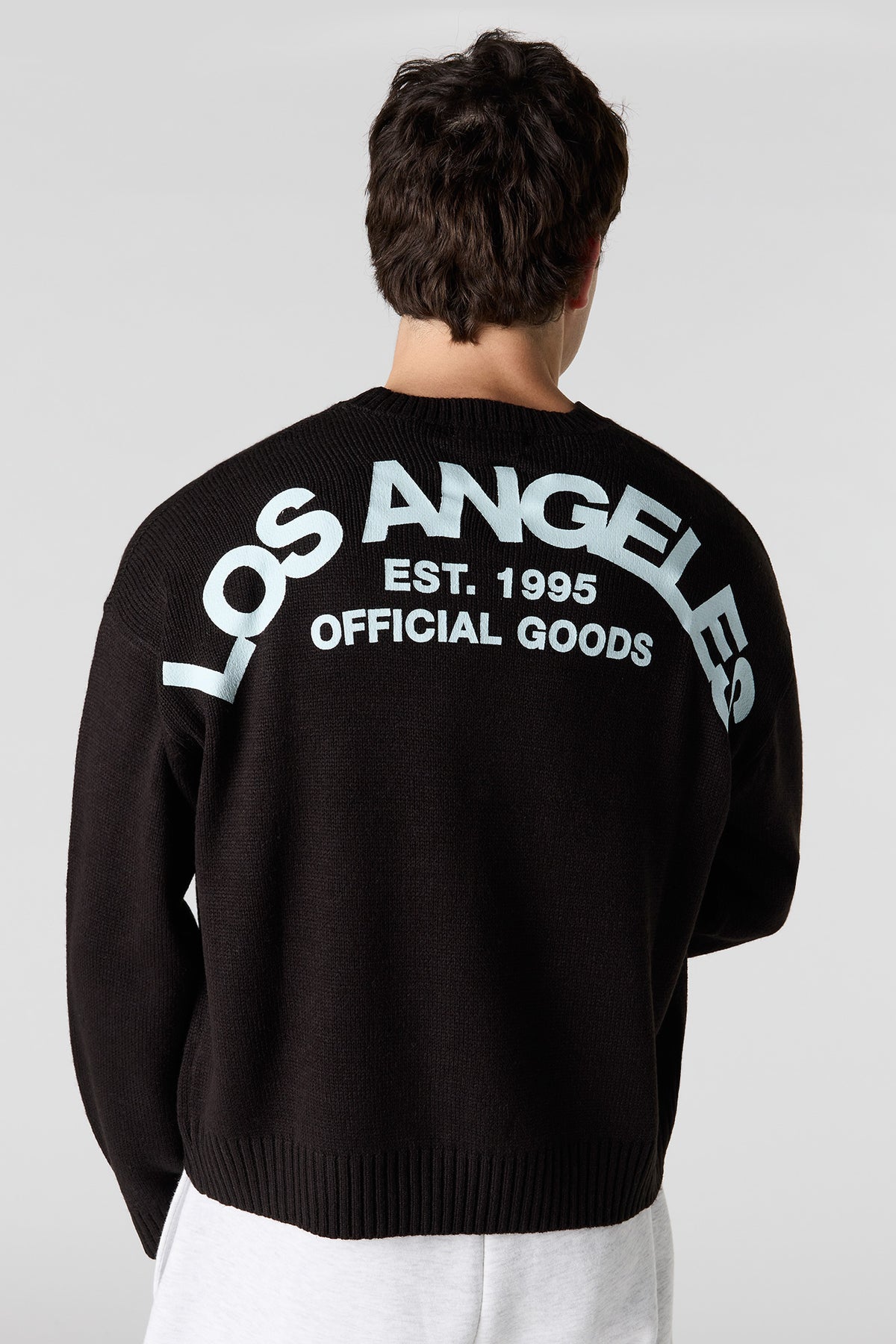 City Jacquard Knit Boxy Sweater - Black