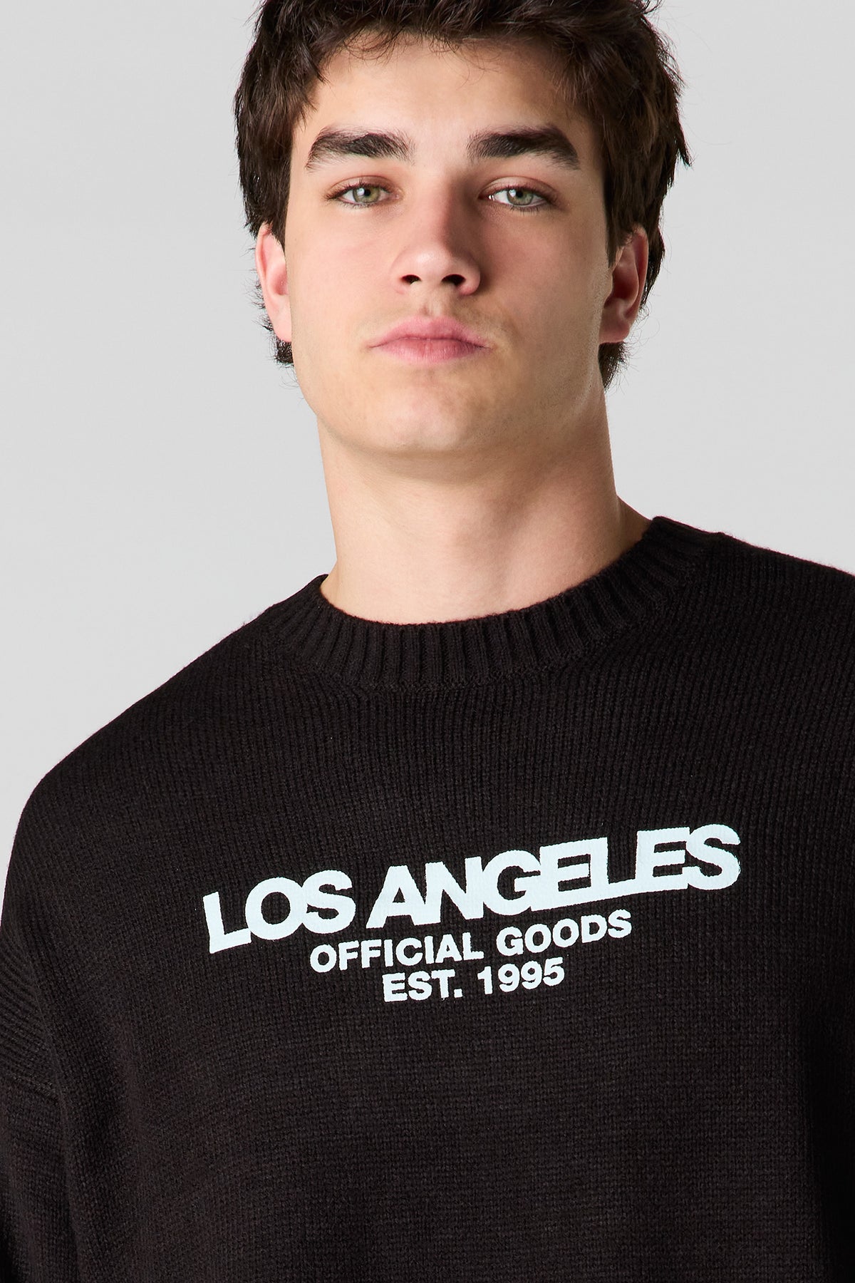 Alt View 4. City Jacquard Knit Boxy Sweater - Black