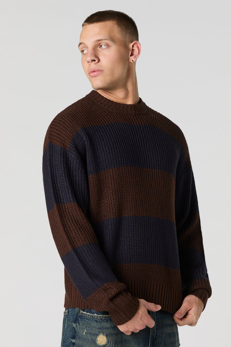 Wide Striped Knit Sweater