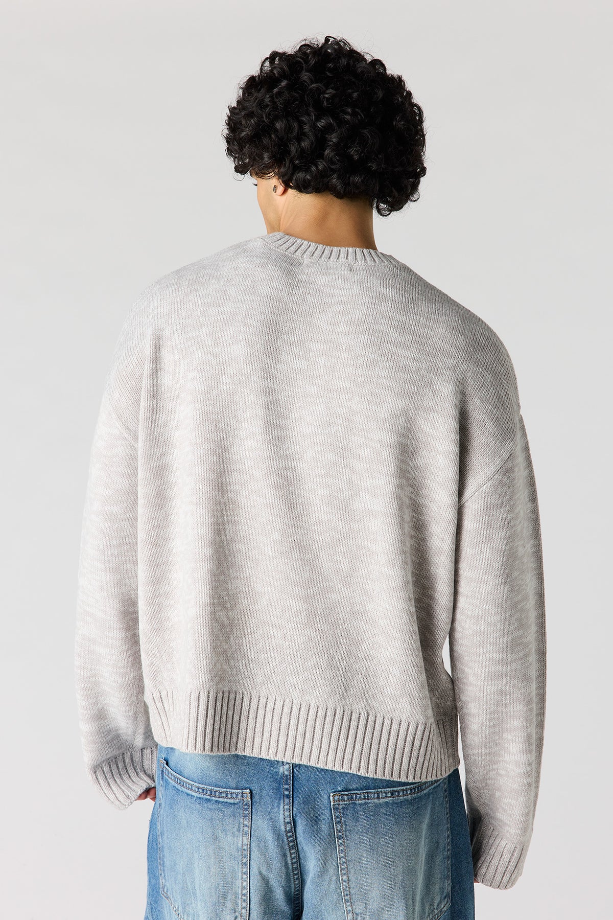 Alt View 2. Originals Embroidered Boxy Sweater - Heather Grey