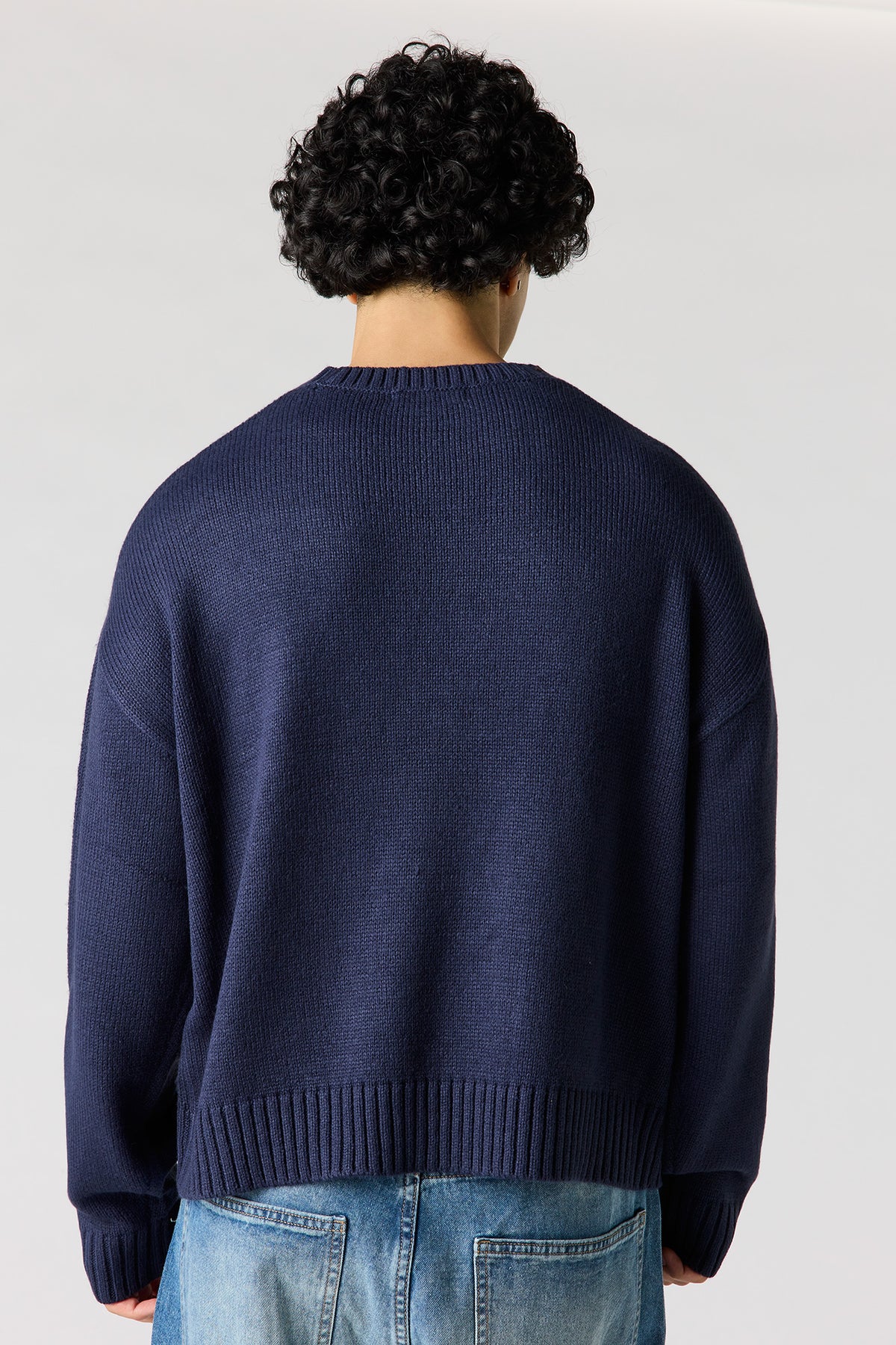 Alt View 2. Originals Embroidered Boxy Sweater - Navy