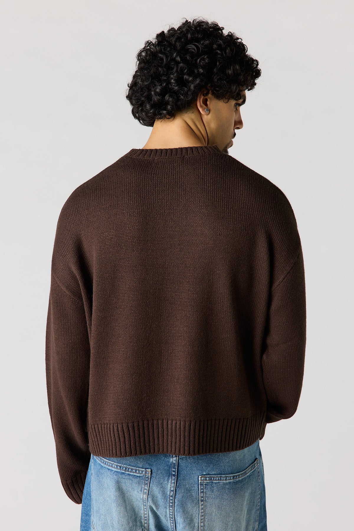 Alt View 2. Originals Embroidered Boxy Sweater - Brown