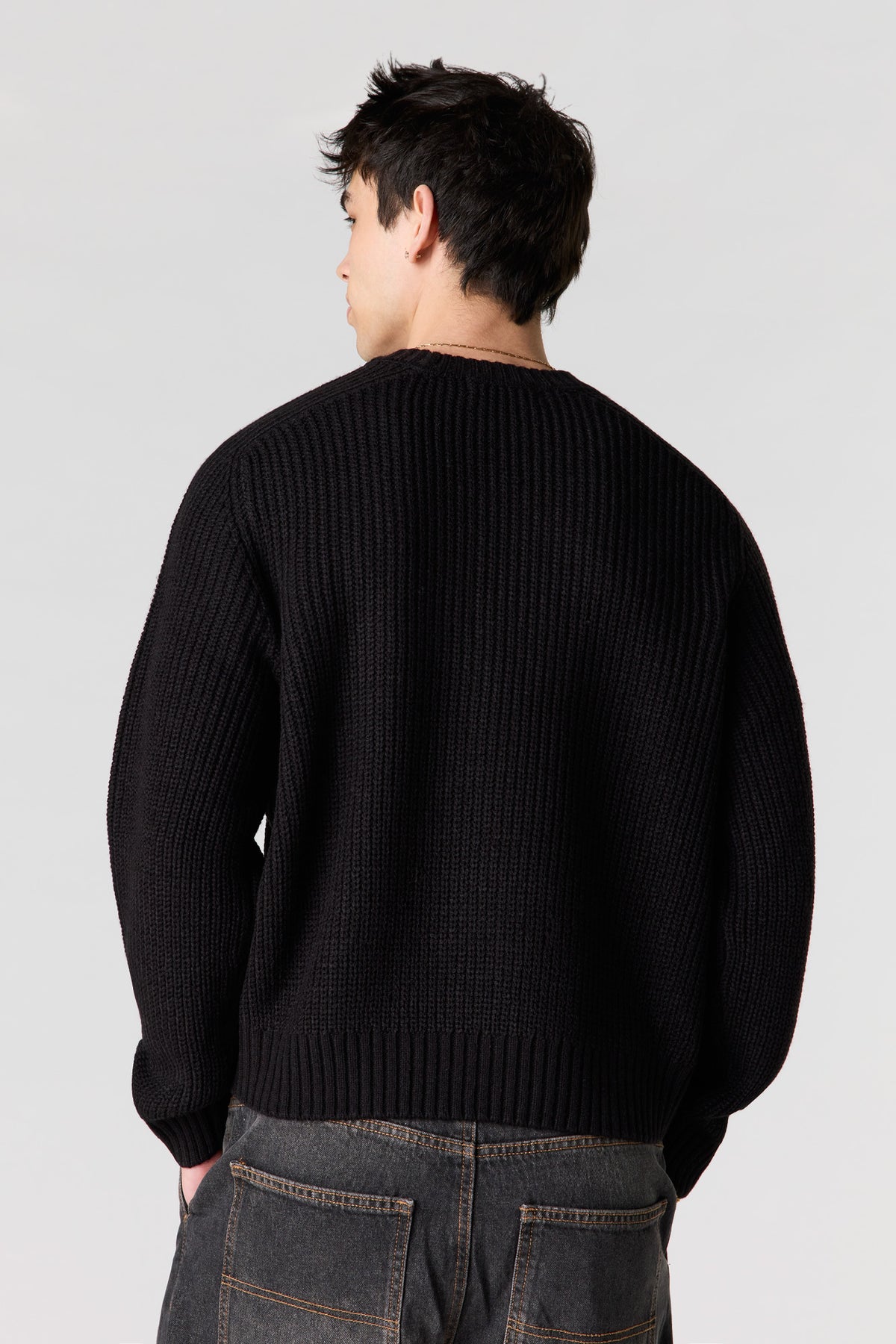 Alt View 2. Ribbed Sweater - Black