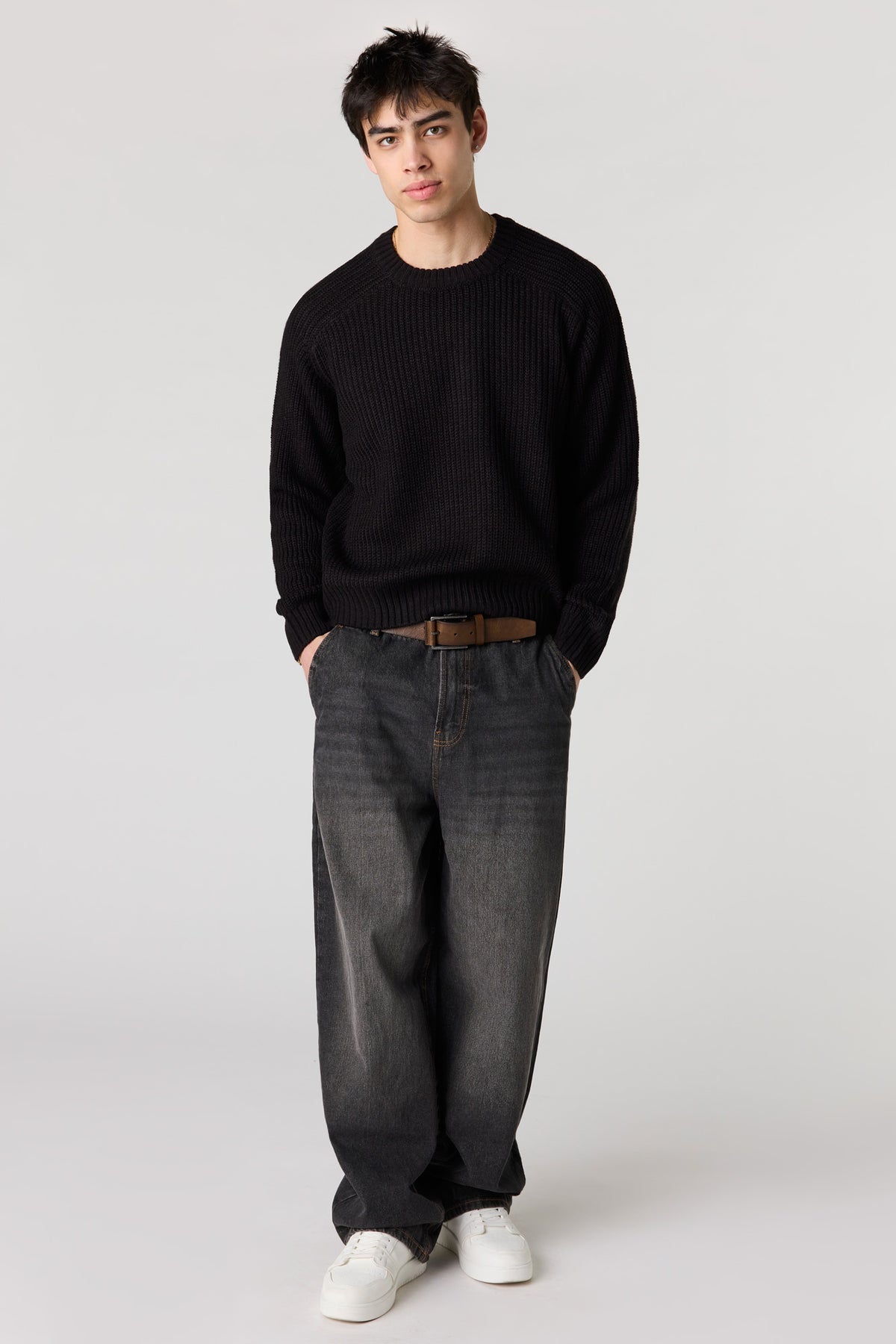 Alt View 3. Ribbed Sweater - Black