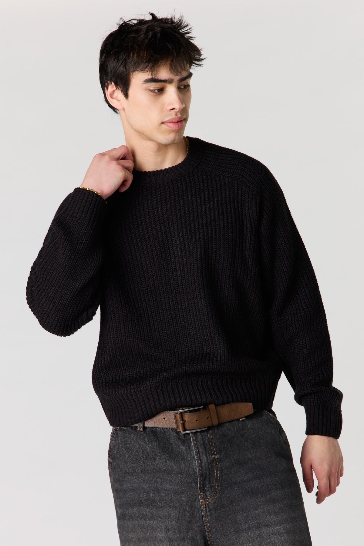 Ribbed Sweater - Black