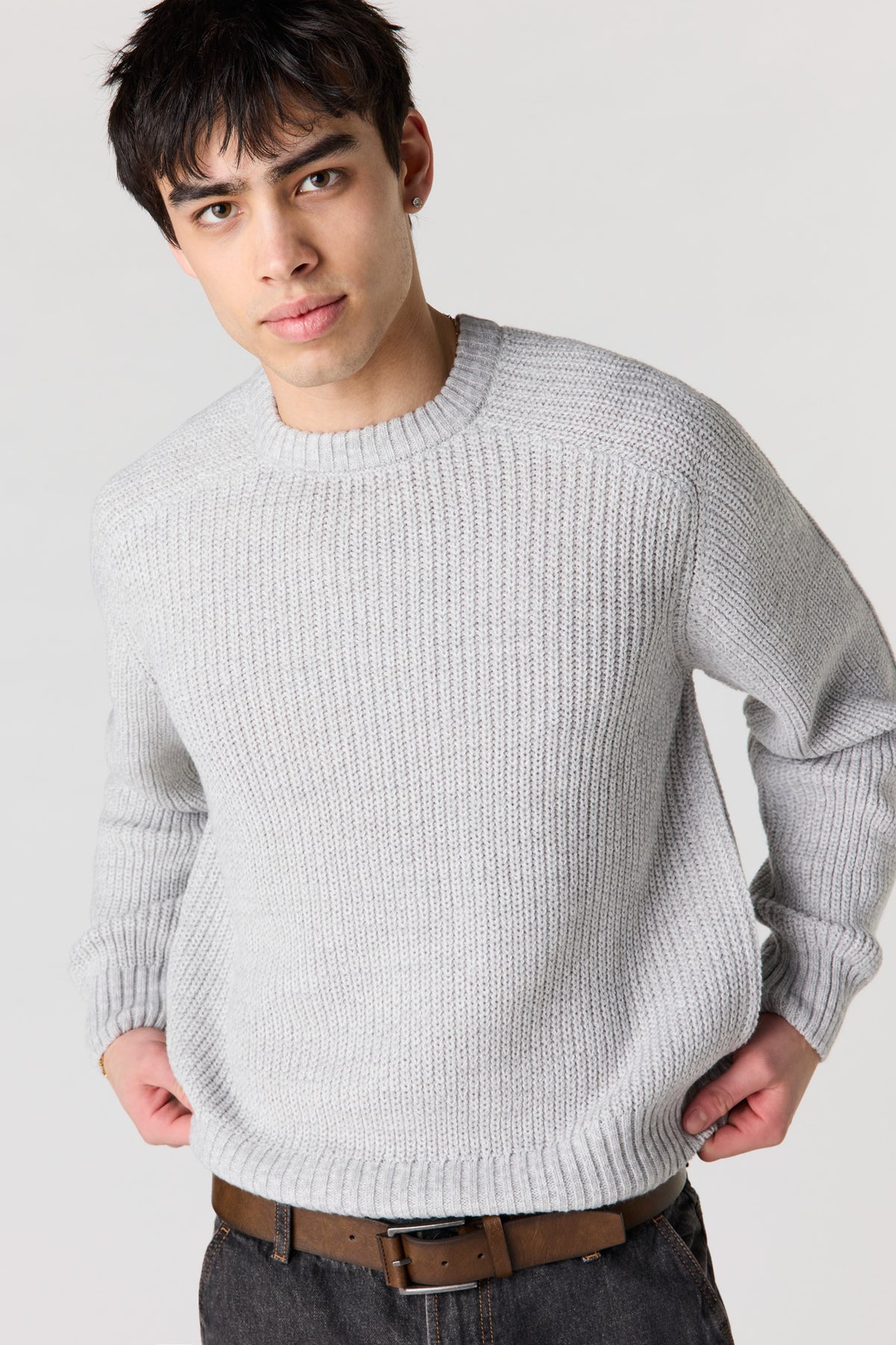 Ribbed Sweater - Heather Grey