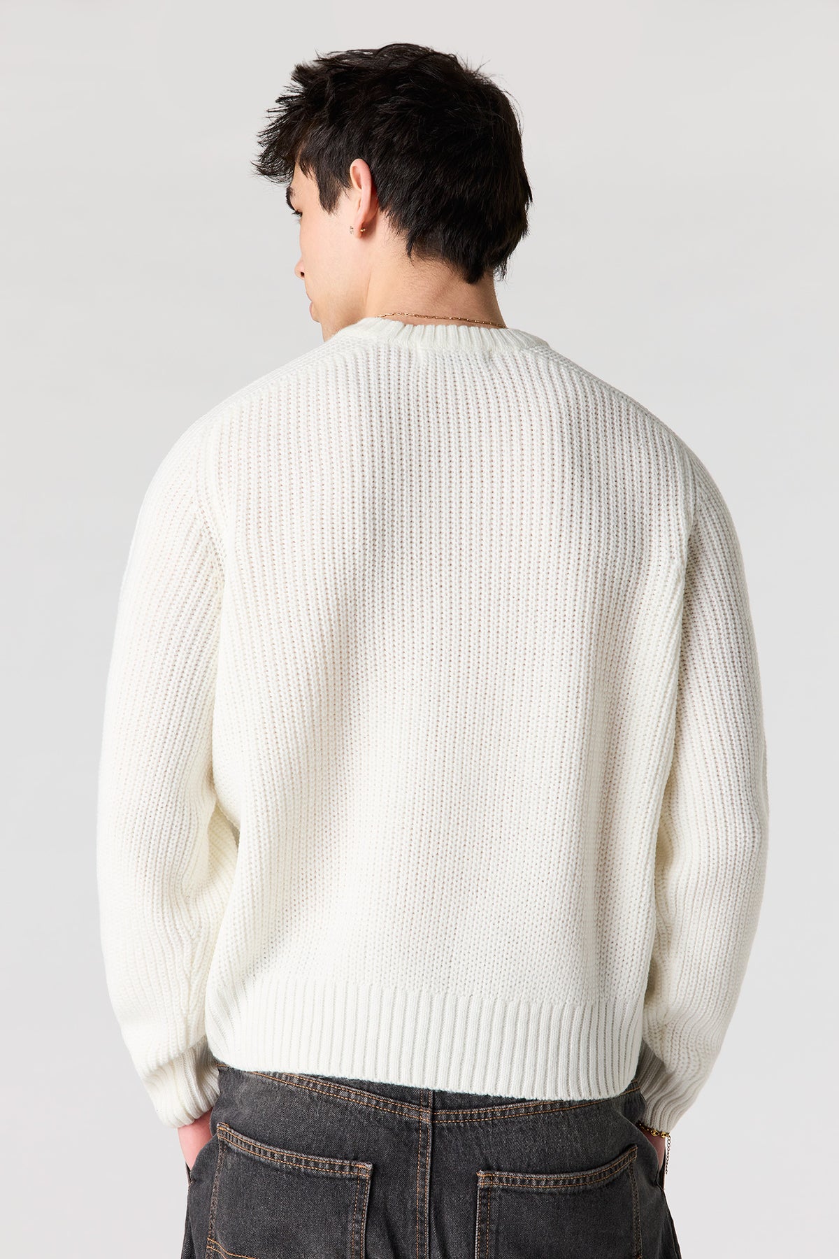 Alt View 2. Ribbed Sweater - Off White