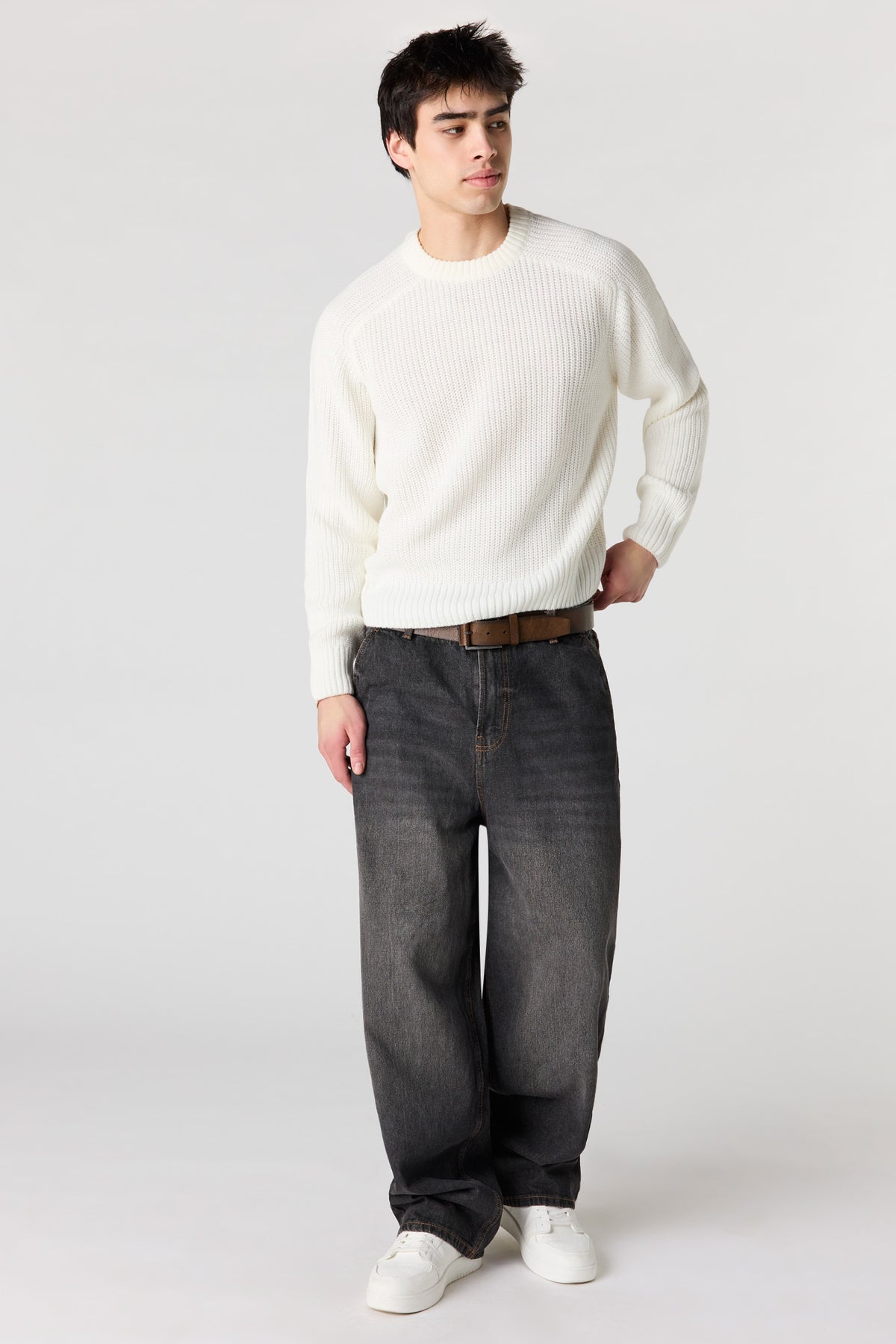 Alt View 3. Ribbed Sweater - Off White