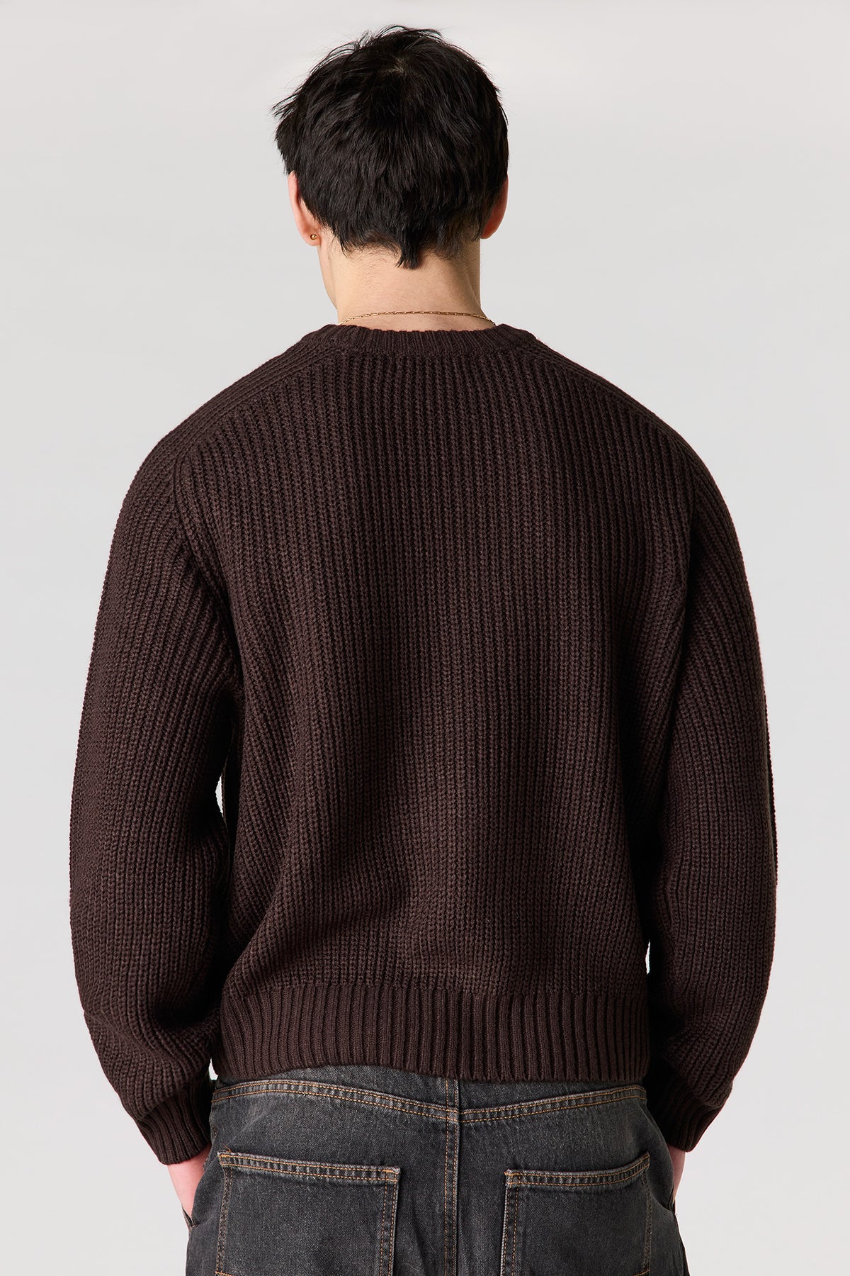 Alt View 2. Ribbed Sweater - Brown