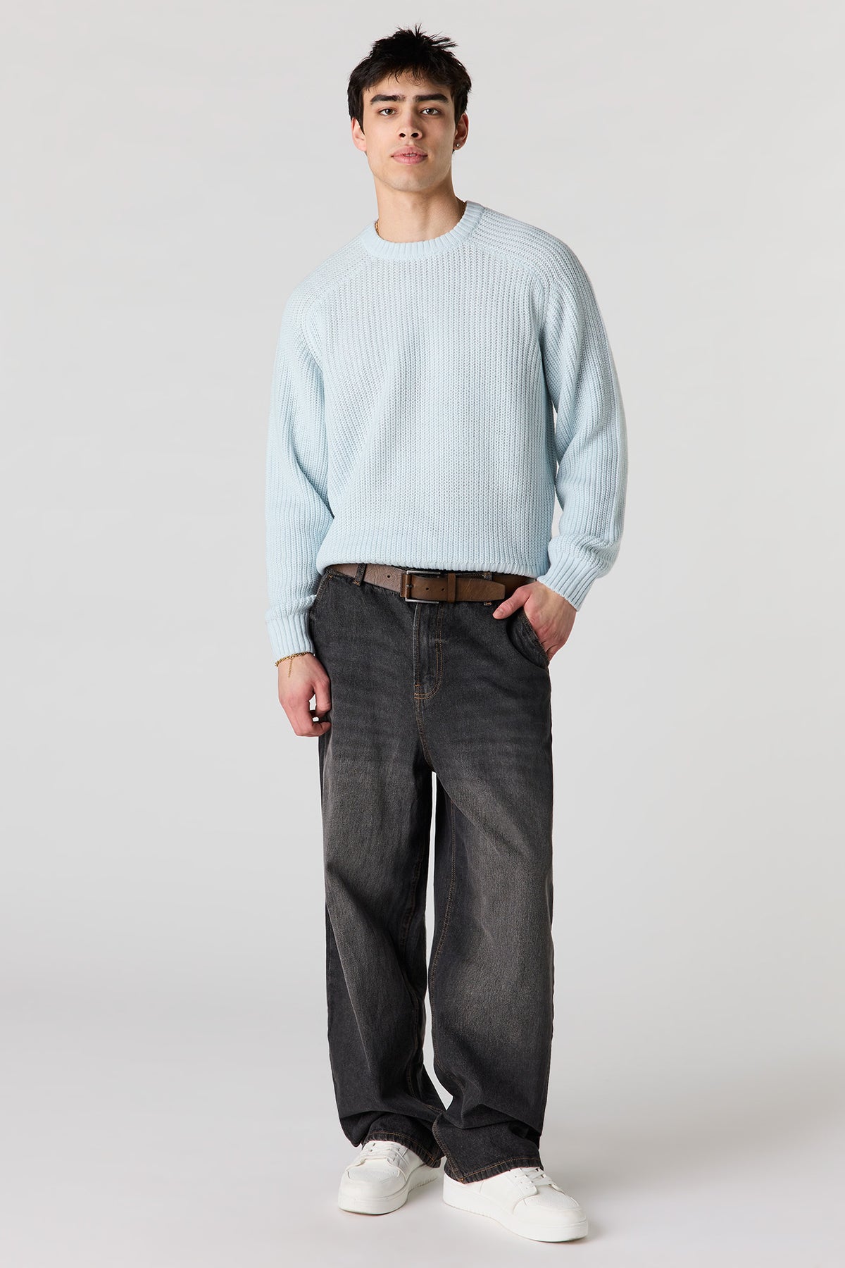 Alt View 3. Ribbed Sweater - Light Blue