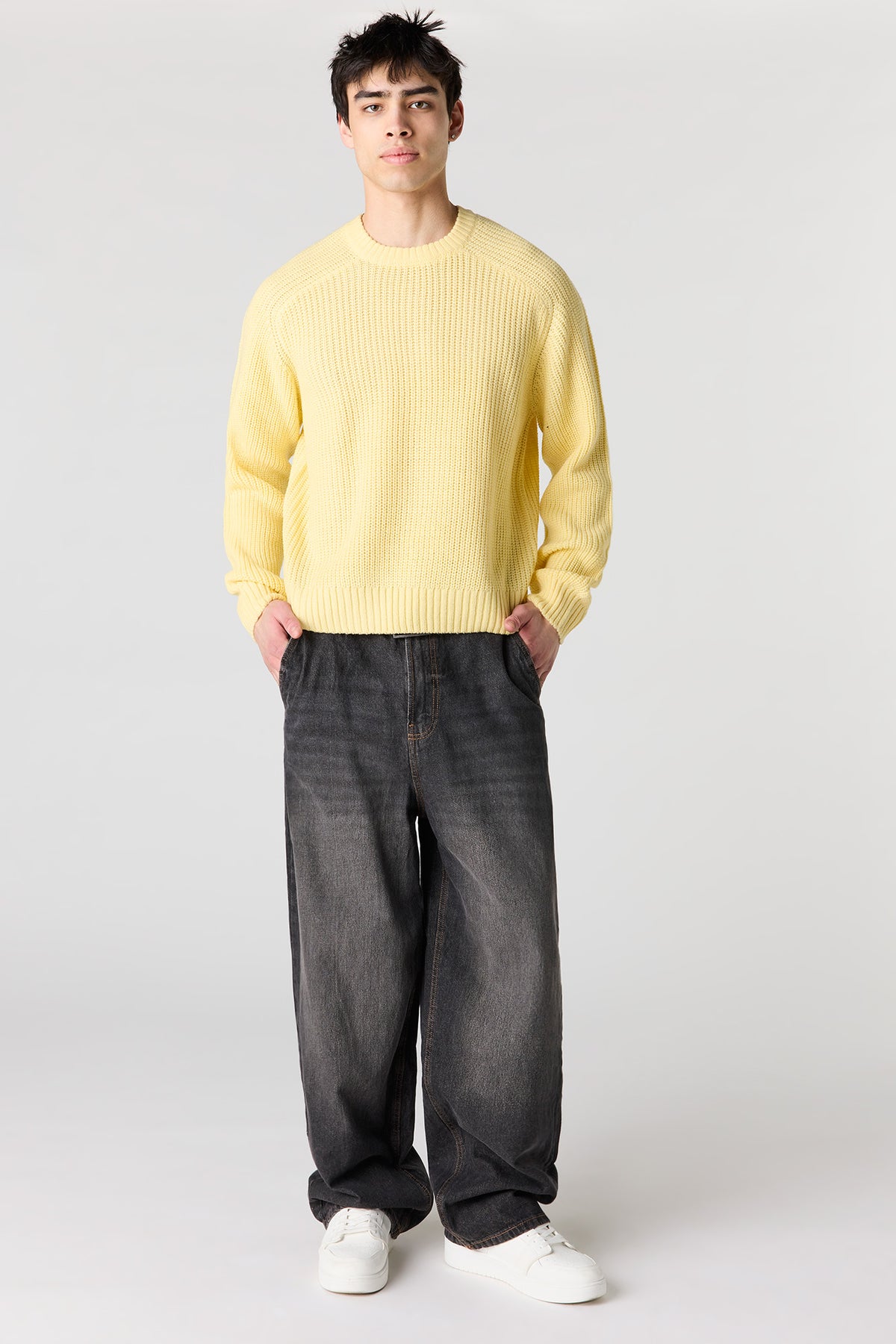 Alt View 3. Ribbed Sweater - Yellow