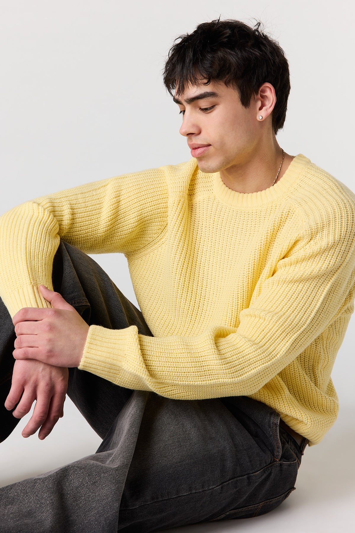 Alt View 4. Ribbed Sweater - Yellow