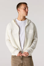 2-Way Zip-Up Knit Hooded Sweater