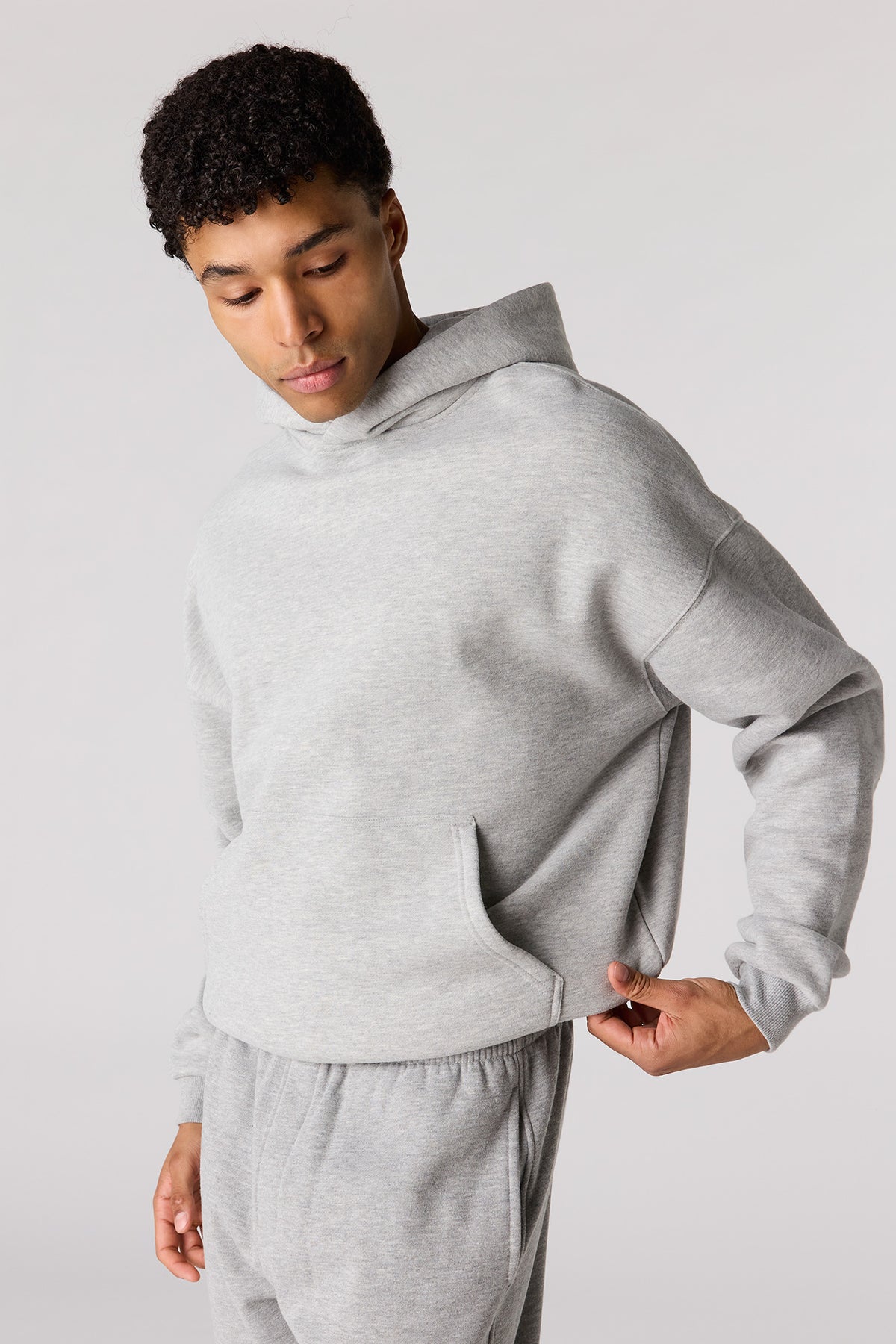 Alt View 9. Premium Heavyweight Fleece Boxy Hoodie - Light Blue