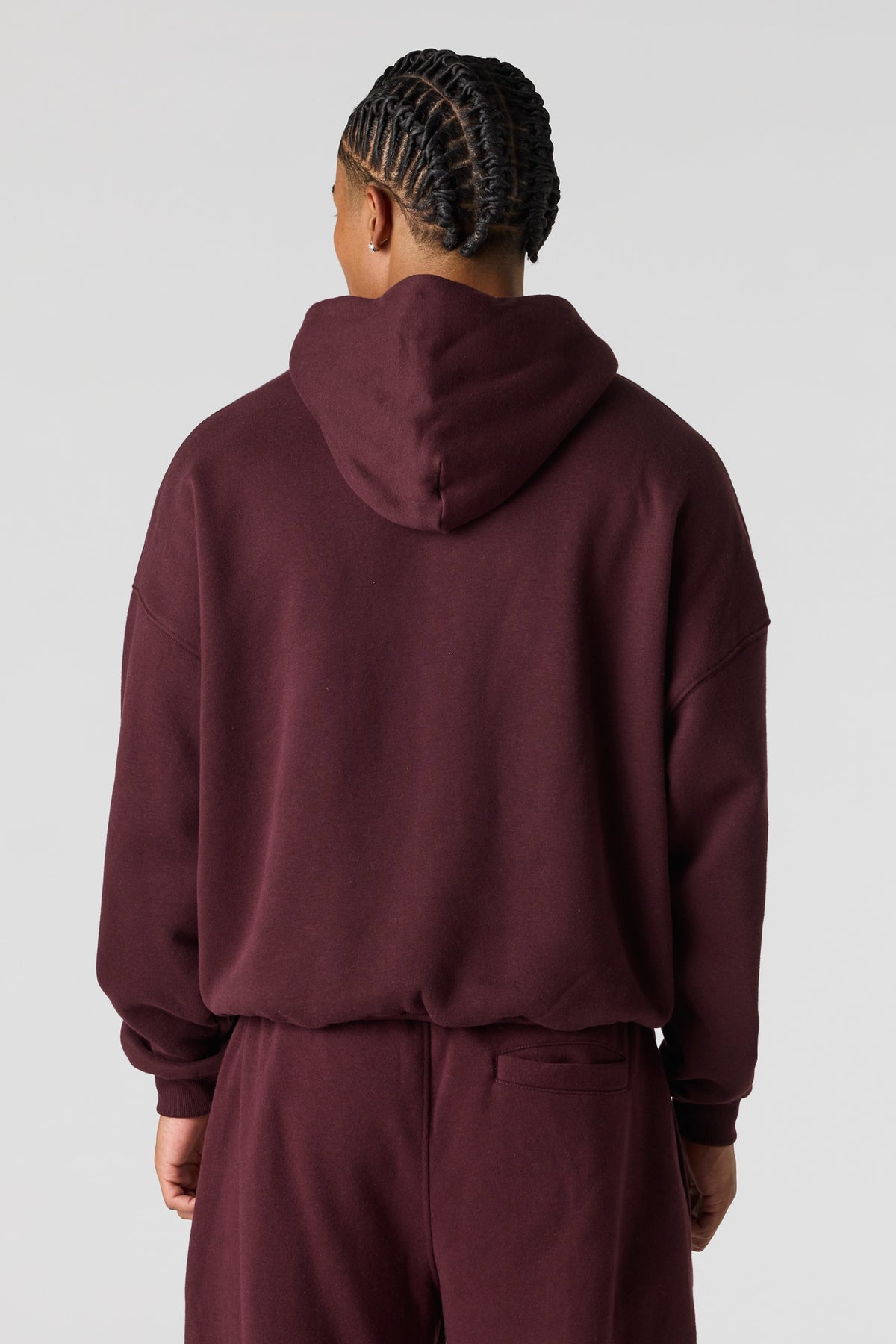 Alt View 2. Premium Heavyweight Fleece Boxy Hoodie - Dark Brown