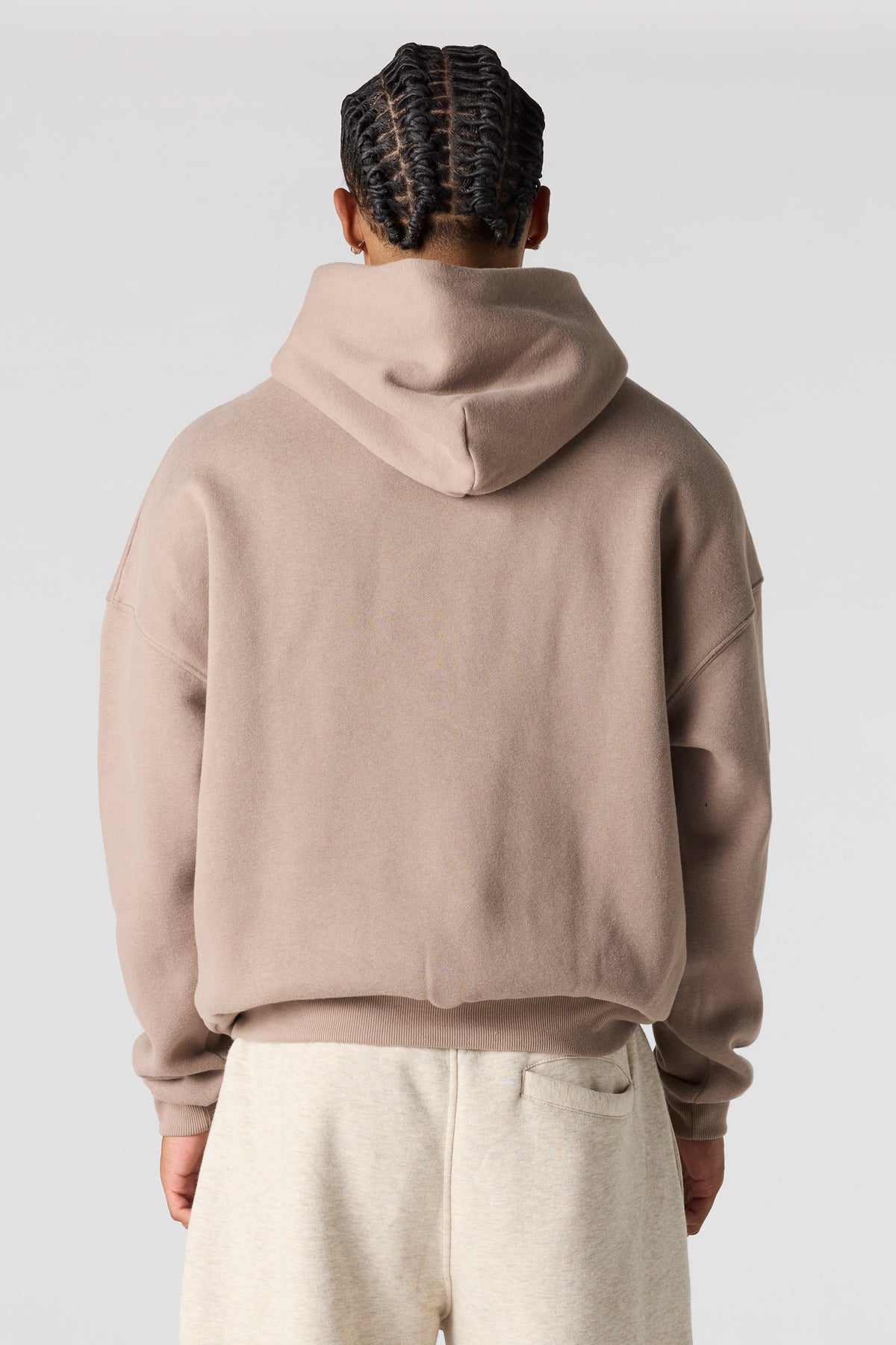 Alt View 2. Premium Heavyweight Fleece Boxy Hoodie - Light Brown