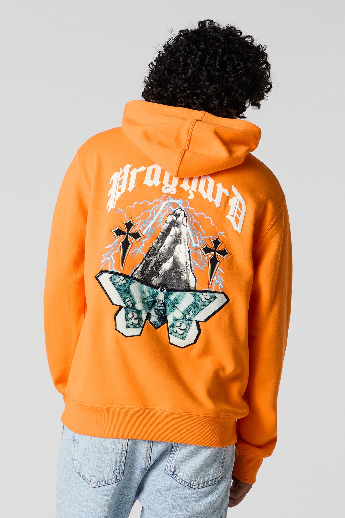 Pray Hard Embroidered Fleece Hoodie