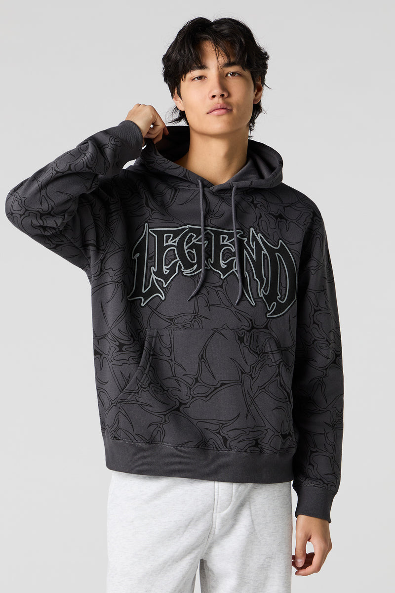 Haut à capuchon en molleton à imprimé Legend