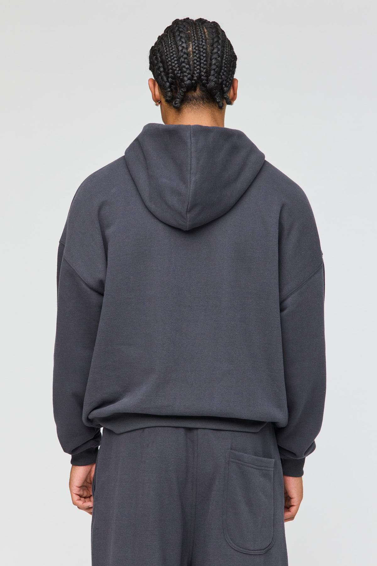 Alt View 2. Premium Heavyweight Fleece Baggy Graphic Hoodie - Charcoal