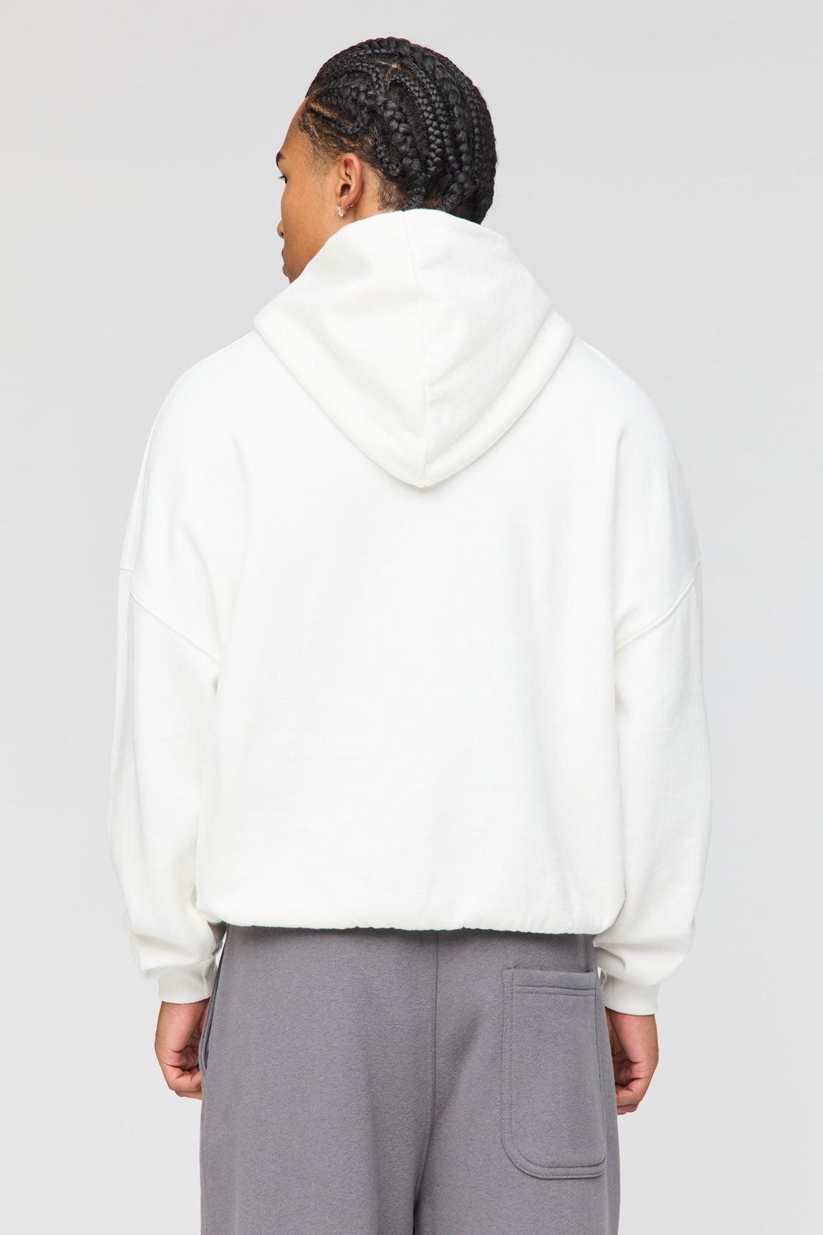 Alt View 2. Premium Heavyweight Fleece Baggy Graphic Hoodie - Off White