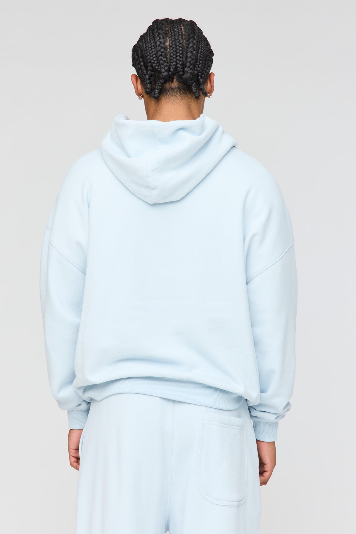 Alt View 2. Premium Heavyweight Fleece Baggy Graphic Hoodie - Light Blue