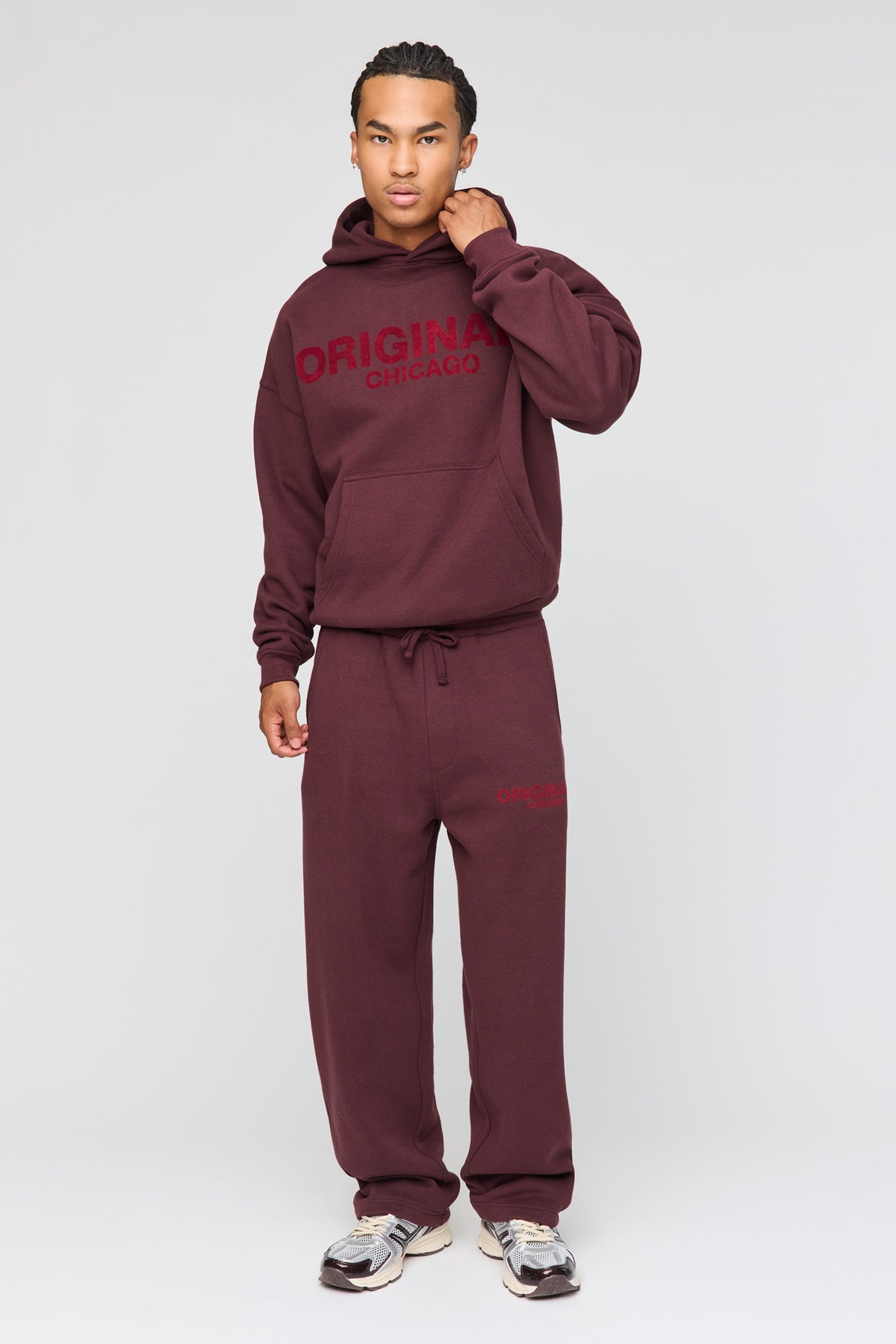 Vue alternative 3. Haut baggy à capuchon en molleton lourd supérieur imprimé