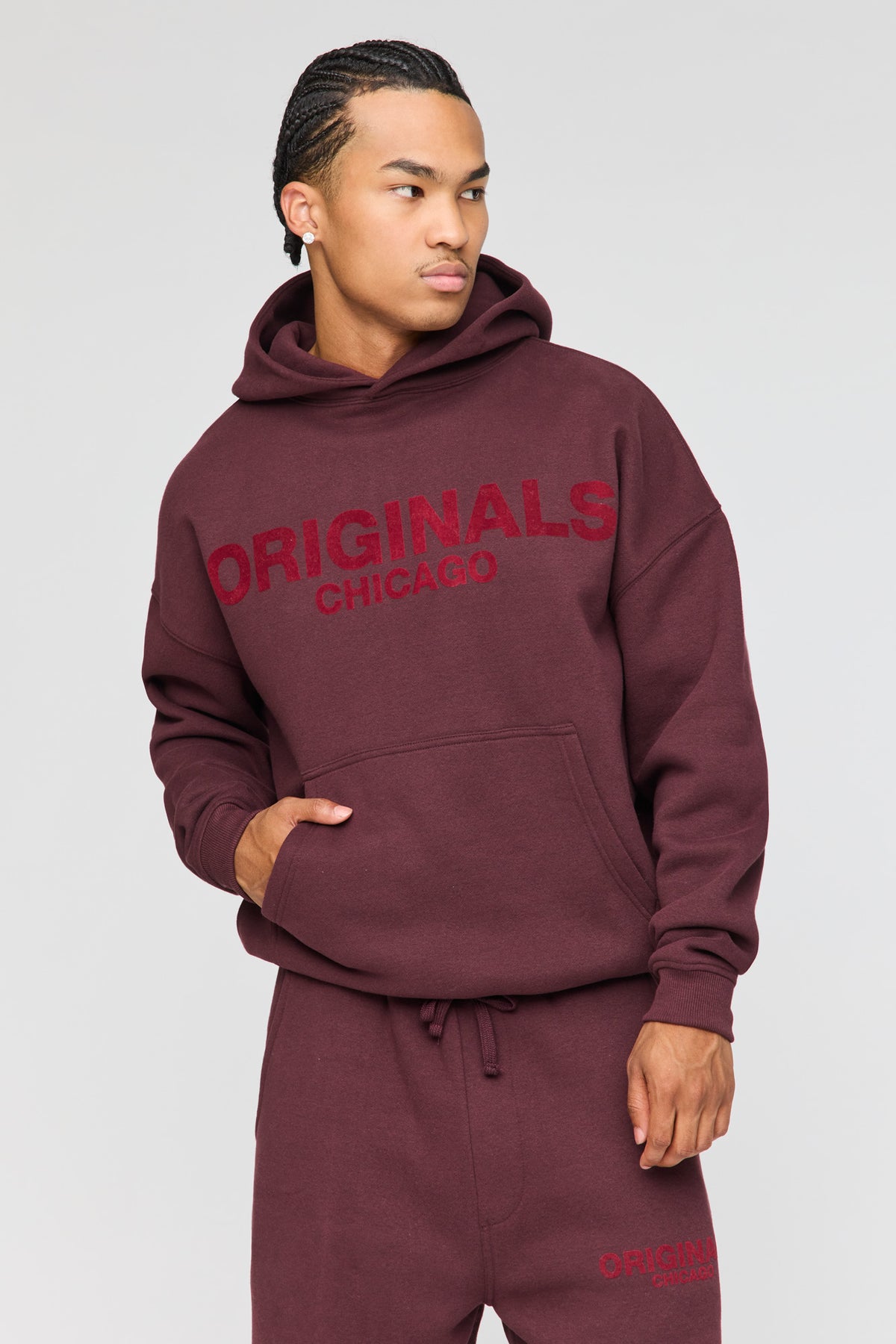 Haut baggy à capuchon en molleton lourd supérieur imprimé